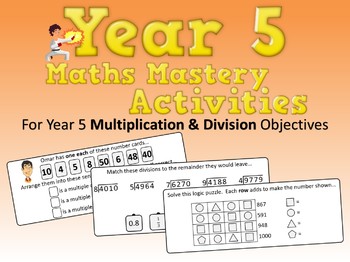 Preview of Multiplication and Division Mastery Activities – Year 5