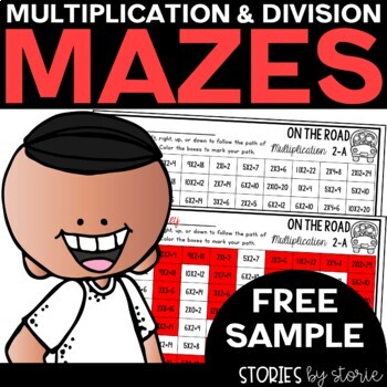 Preview of Multiplication and Division Math Maze Sample