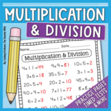 Multiplication and Division Math Packet
