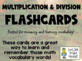 Multiplication and Division - Math Vocabulary Cards