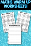 Multiplication and Division Mathematics Warm Up Drill Wheels