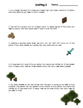 3rd Grade Multiplication Word Problems Worksheets Minecraft
