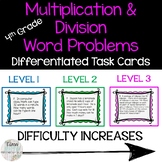 Multiplication and Division Multi-Step Word Problems - Differentiated Task Cards