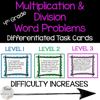 Preview of Multiplication and Division Multi-Step Word Problems - Differentiated Task Cards