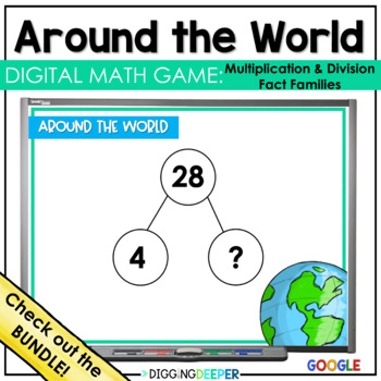 Preview of Multiplication and Division Number Bonds Fact Fluency Game - Around the World