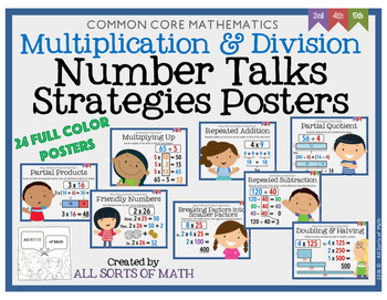 Preview of Number Talks Strategies Posters for Multiplication and Division {Grades 3 to 5}