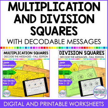 Preview of Multiplication and Division Practice | Fall