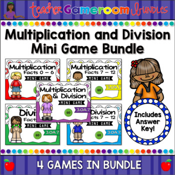 Preview of Multiplication and Division Practice Mini Game Set