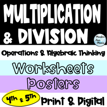 Preview of Multiplication and Division Problems - Operations and Algebraic Thinking