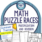 Multiplication and Division Game - Puzzle Races for Summer!