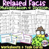 Multiplication and Division Related Facts Worksheets - Fact Families