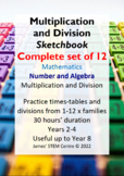 Multiplication and Division Sketchbooks 1-12: times-tables