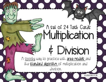 Preview of Multiplication and Division Task Cards (Area Models and the Standard Algorithm)