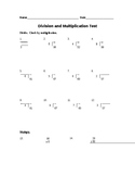 Multiplication and Division Test