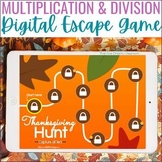 Multiplication and Division Thanksgiving Digital Math Escape Game
