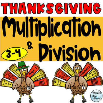 Preview of Multiplication and Division - Thanksgiving Math - Equal Groups - Arrays