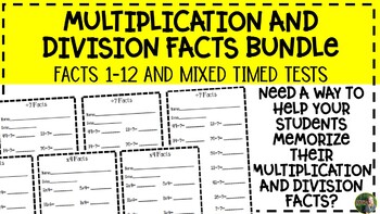 Preview of Multiplication and Division Timed Tests Bundle