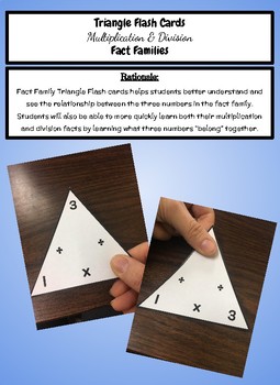Preview of Multiplication and Division Triangle Fact Family Flash Cards