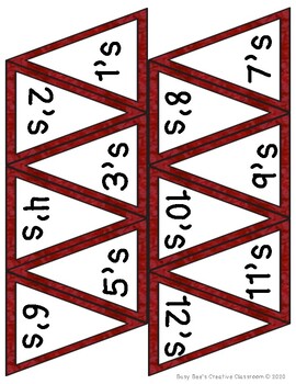 triangular math flash cards