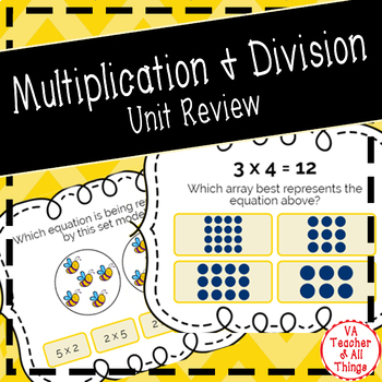 Preview of Multiplication and Division Unit Review Boom Cards SOL 3.4