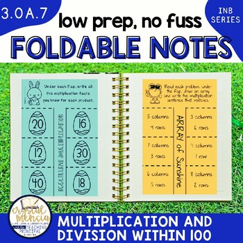 Preview of Multiplication and Division Within 100 for Interactive Notebooks | 3OA7