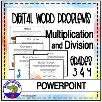 Preview of Multiplication and Division Word Problem PowerPoint Digital Activity