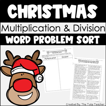 Preview of Christmas Multiplication and Division Word Problem Sort