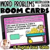 Preview of Multiplication and Division Word Problems BOOM Cards | Digital Task Cards