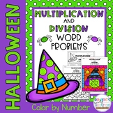 Halloween Color by Number Multiplication and Division Word