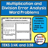 Multiplication and Division Word Problems Error Analysis T