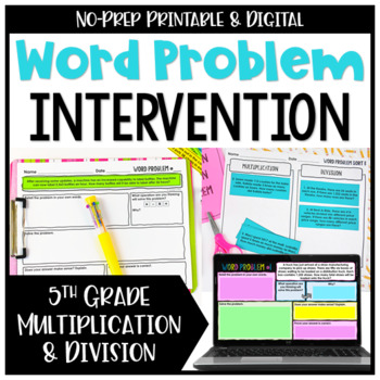 Preview of Multiplication and Division Word Problems {No Prep Intervention}