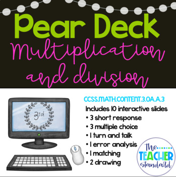 Preview of Multiplication and Division Word Problems Pear Deck
