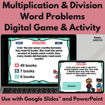 Preview of Multiplication and Division Word Problems Digital Game and Activity