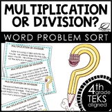 Multiplication and Division Word Problems Task Card Sort
