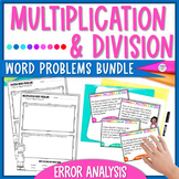 Multiplication and Division Word Problems Task Cards + Wri