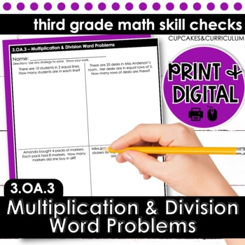 Preview of Multiplication and Division Word Problems for 3rd Grade Word Problems Worksheets