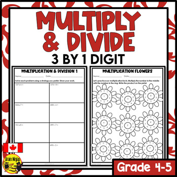 multiplication and division worksheets grade 5 by brain ninjas tpt
