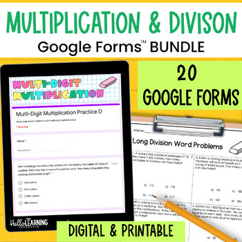 Preview of Multiplication and Division Practice, Review and Assessment for Google Forms™