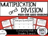 Multiplication and Division multi-step word problems TEKS 4.4H
