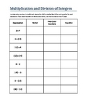 Multiplication and Division of Integers