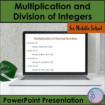 Preview of Multiplication and Division of Integers | PowerPoint Presentation Lesson Algebra