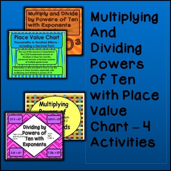 Preview of Multiplication and Division of Powers of Ten with Exponents  - 4 Activities