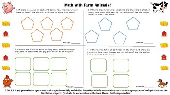 Preview of Multiplication and Division with Farm Animals!
