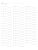 Multiplication and Divison Fact Quiz