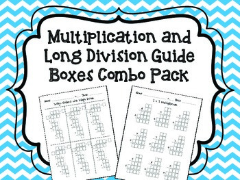 Preview of Multiplication and Long Division Guide Boxes COMBO PACK!