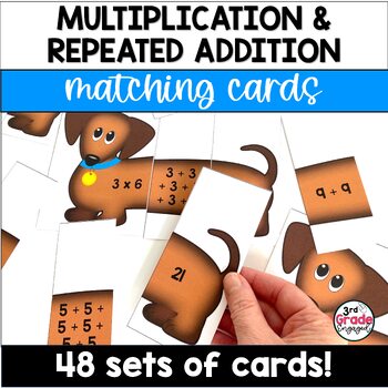 Multiplication Facts Small Cards Repeated Addition, 3 VERSIONS