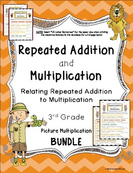 Preview of Multiplication and Repeated Addition with Picture Multiplication BUNDLE