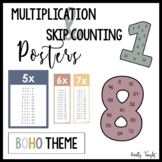 Multiplication and Skip Counting Multiples Posters - Boho Theme