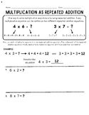 Multiplication as Repeated Addition - 5 DOUBLE-SIDED WORKSHEETS!