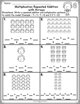 multiplication as repeated addition arrays worksheets by the froggy factory